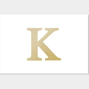 The Letter K Gold Metallic Design Posters and Art